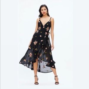 Dress the population floral embroidered dress size s